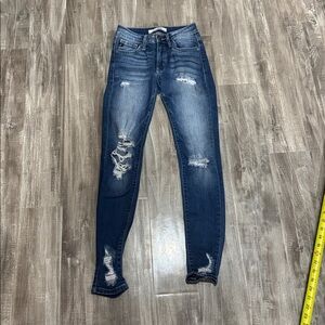 Distressed Blue Skinny Jeans